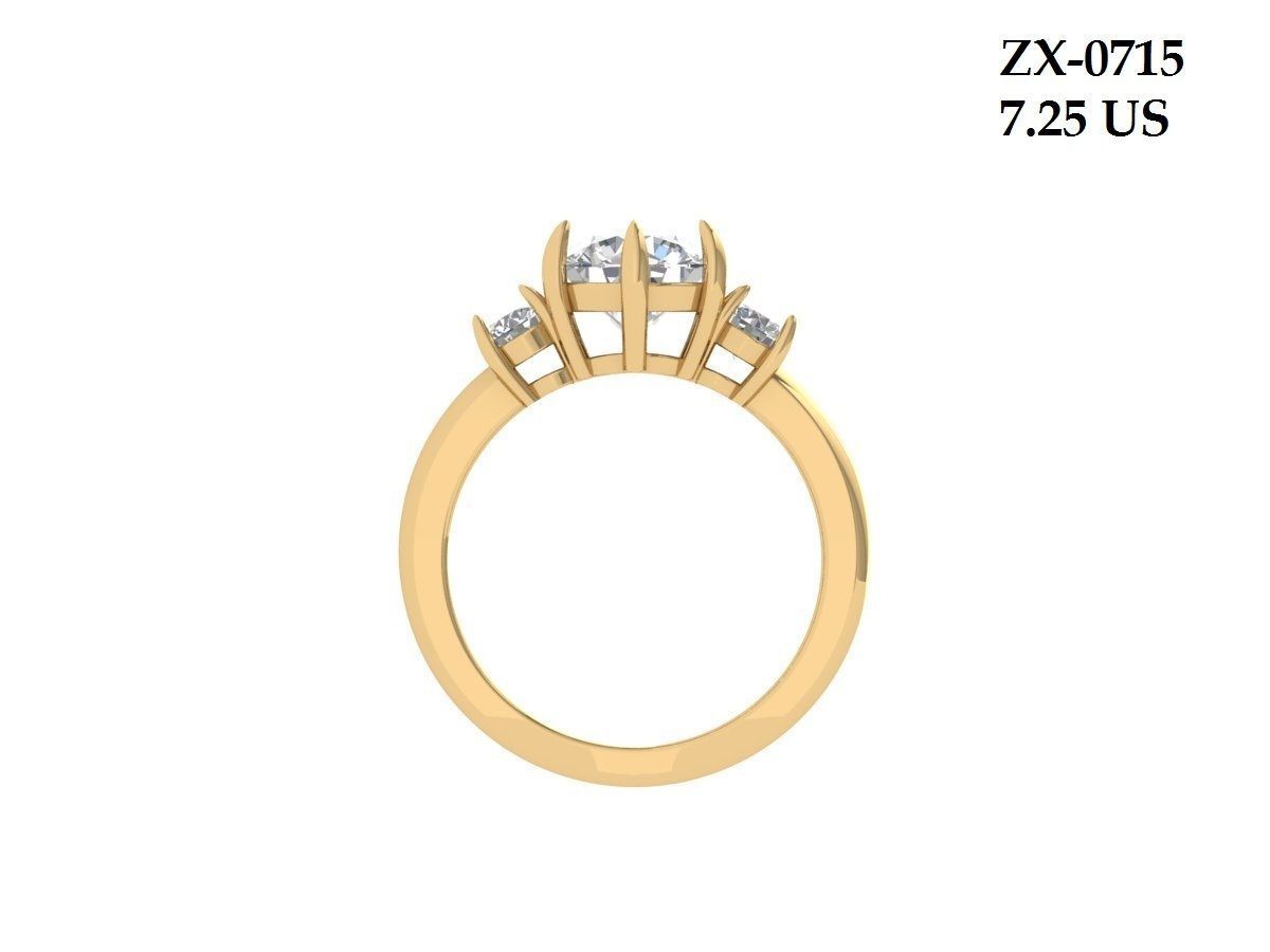 Solitaire Engagement Ring 3D print model_3