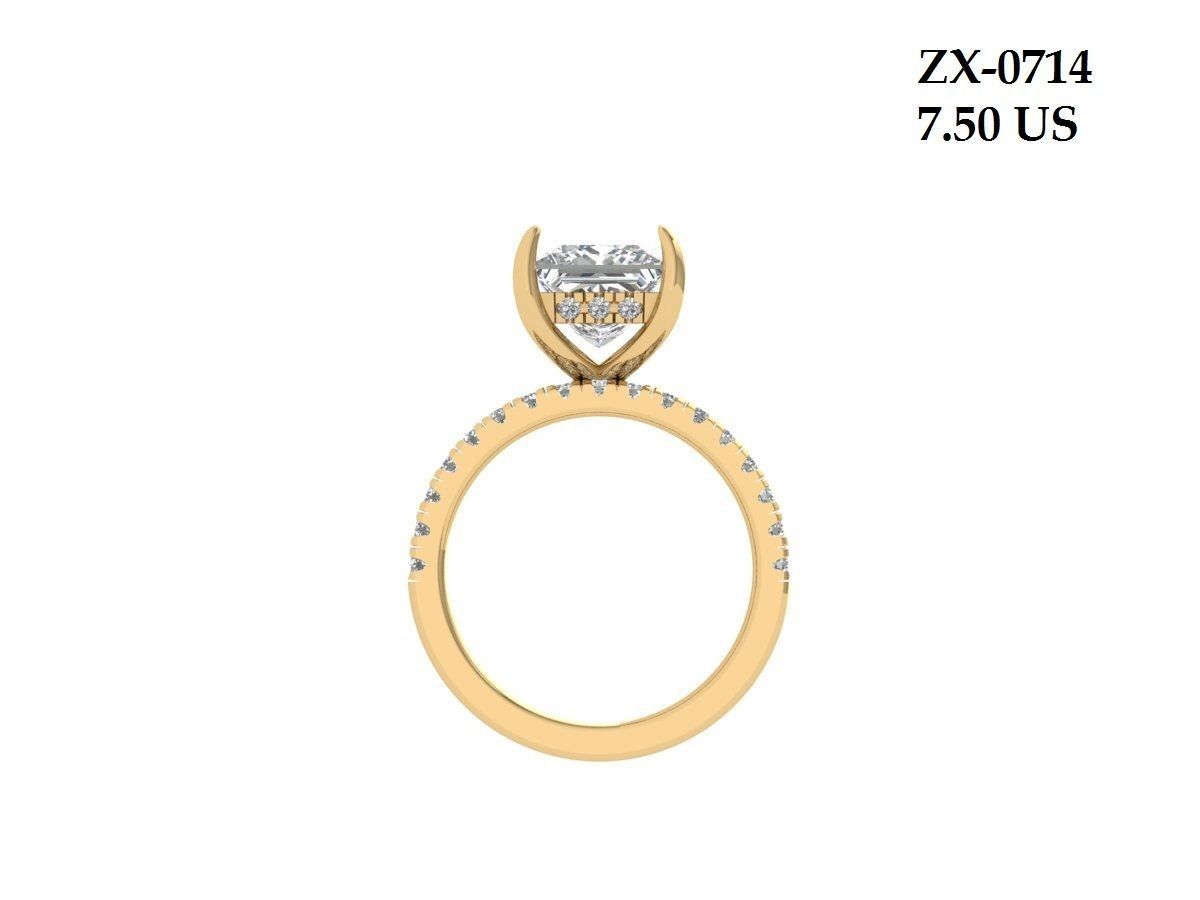 Solitaire Princess Bridal Set 3D print model_3