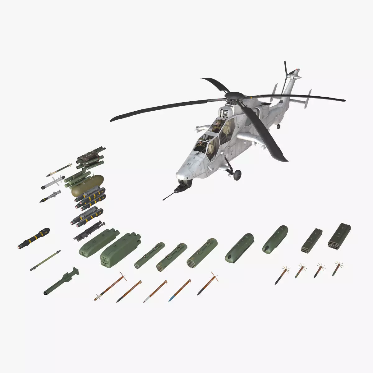  EC-665 Tiger HAD Blank Static Low-poly 3D model_0