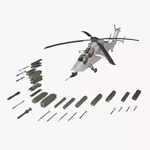  EC-665 Tiger HAD Blank Static Low-poly 3D model
