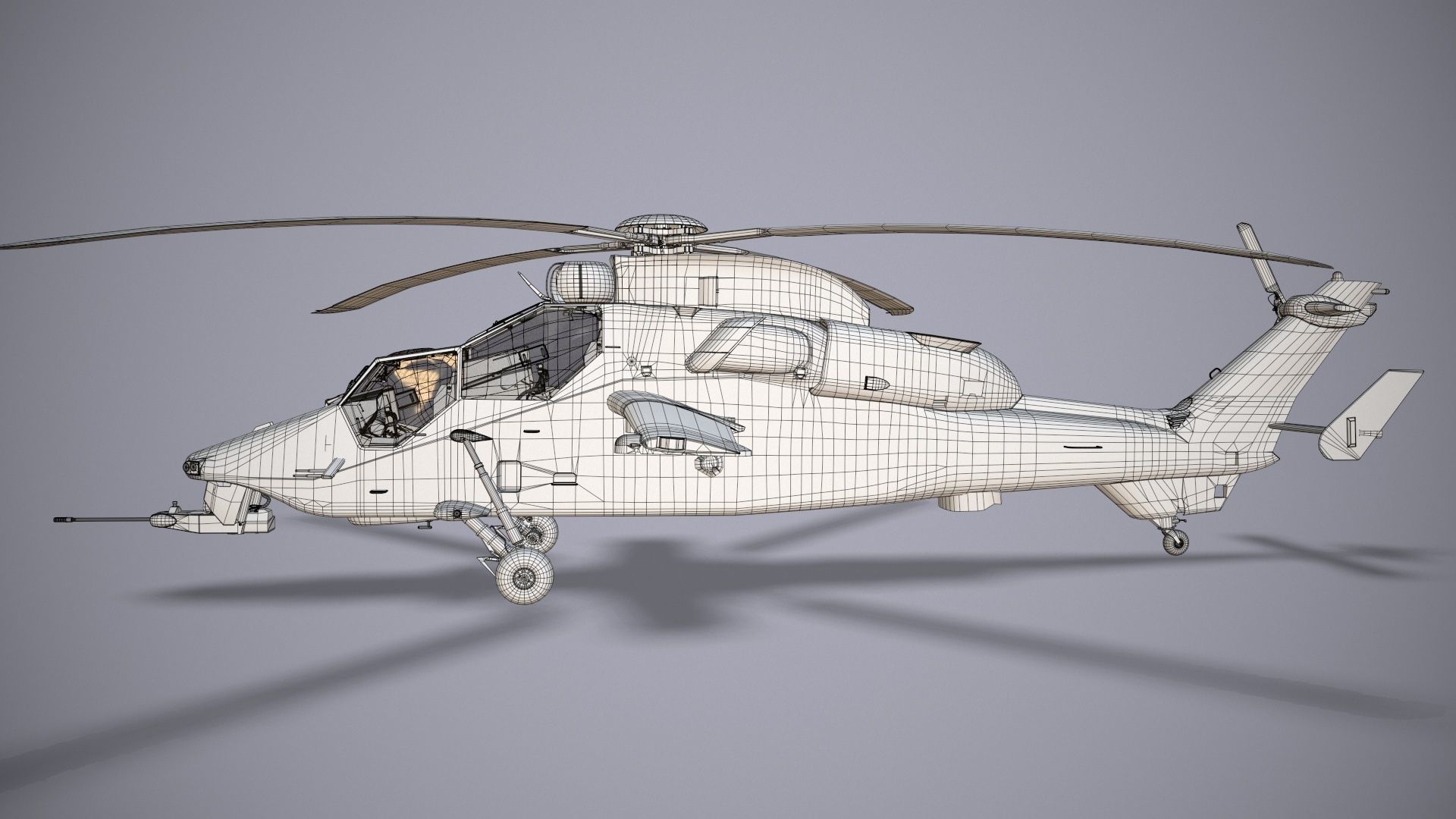  EC-665 Tiger HAD Blank Static Low-poly 3D model_41