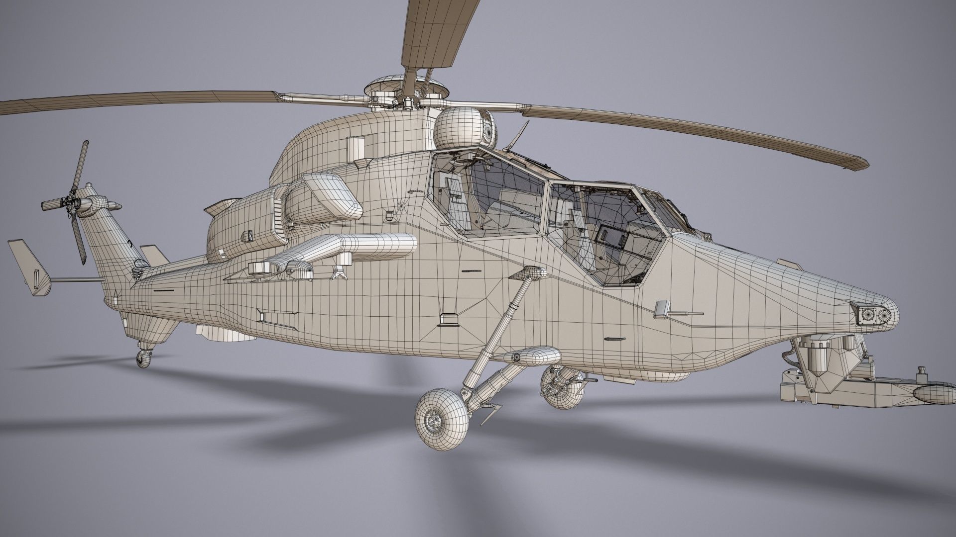  EC-665 Tiger HAD Blank Static Low-poly 3D model_37