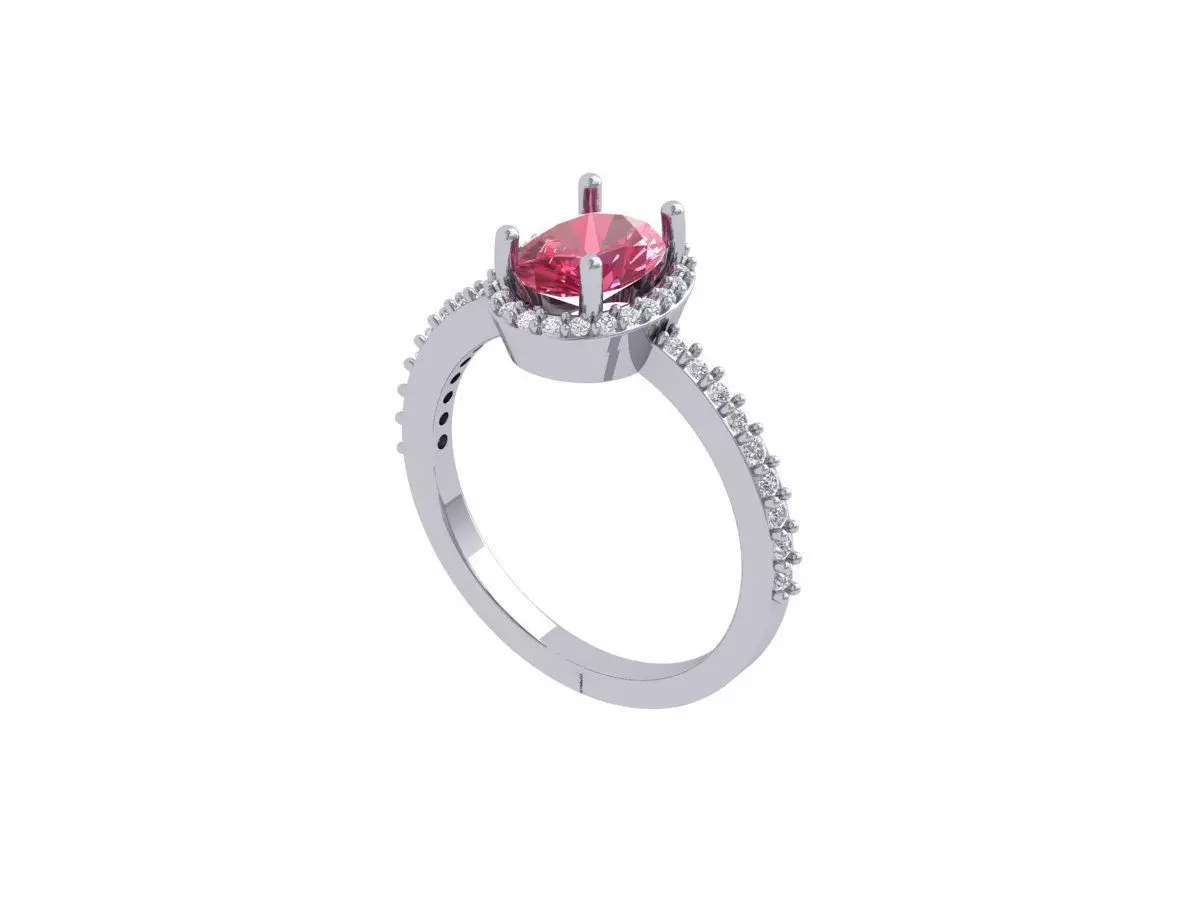 Oval Solitaire Ring 3D print model