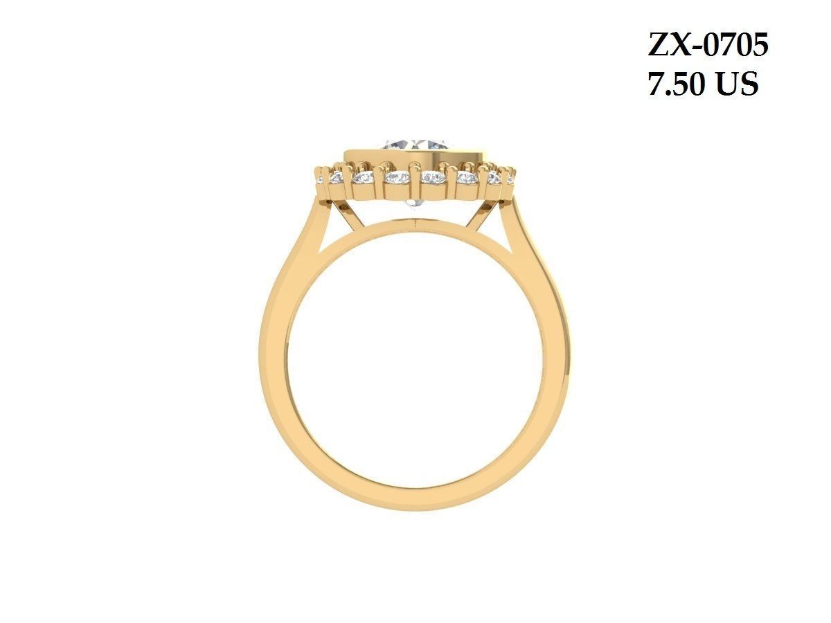 Solitaire Engagement Ring 3D print model_3