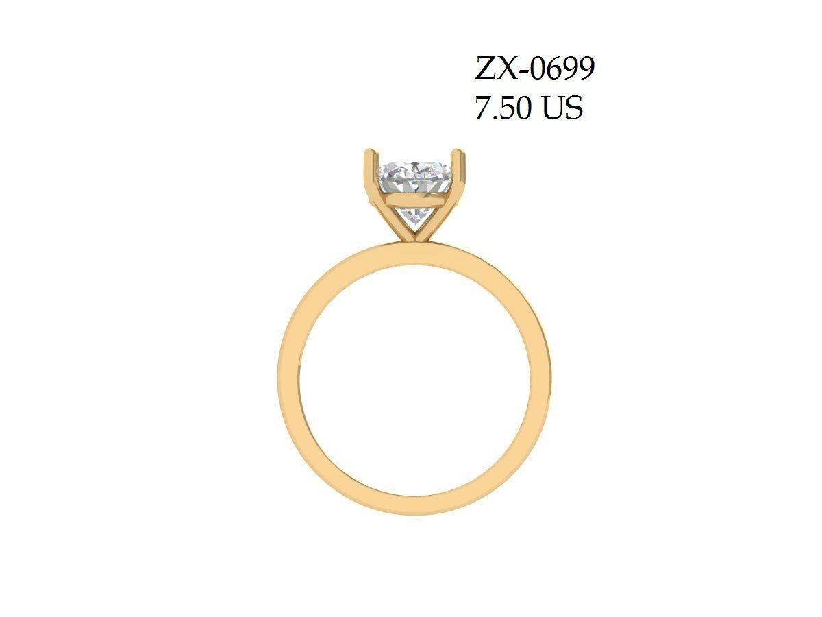 Oval Solitaire Ring 3D print model_3