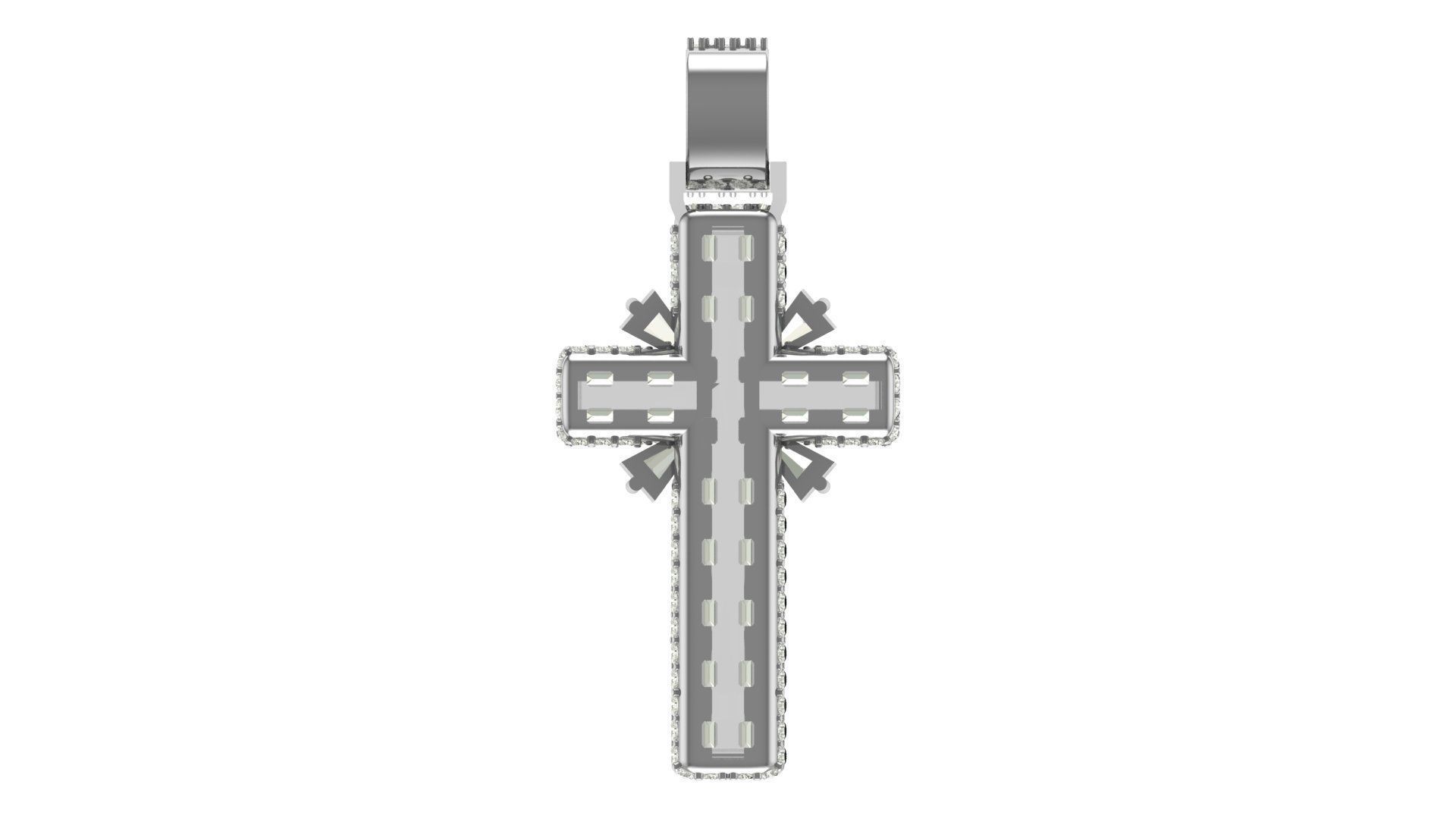 cross hiphop pendant 3D print model_14