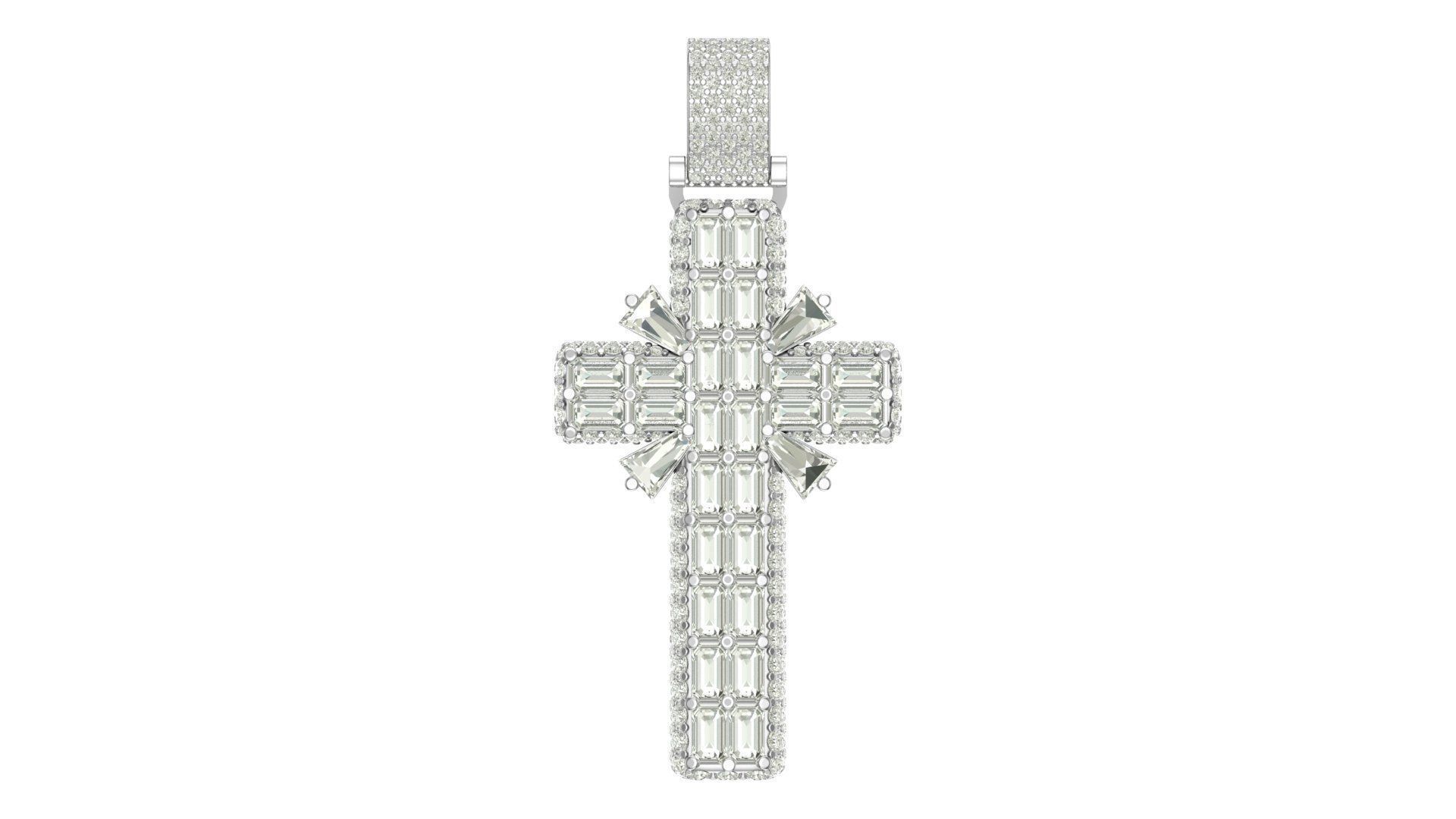 cross hiphop pendant 3D print model_2