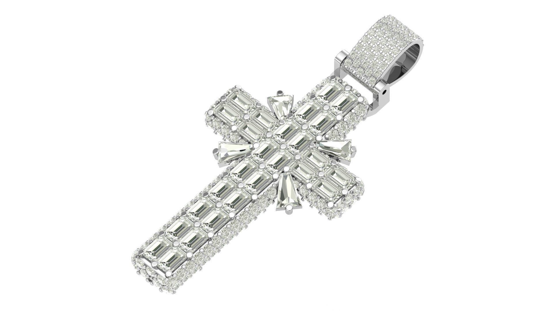 cross hiphop pendant 3D print model_5