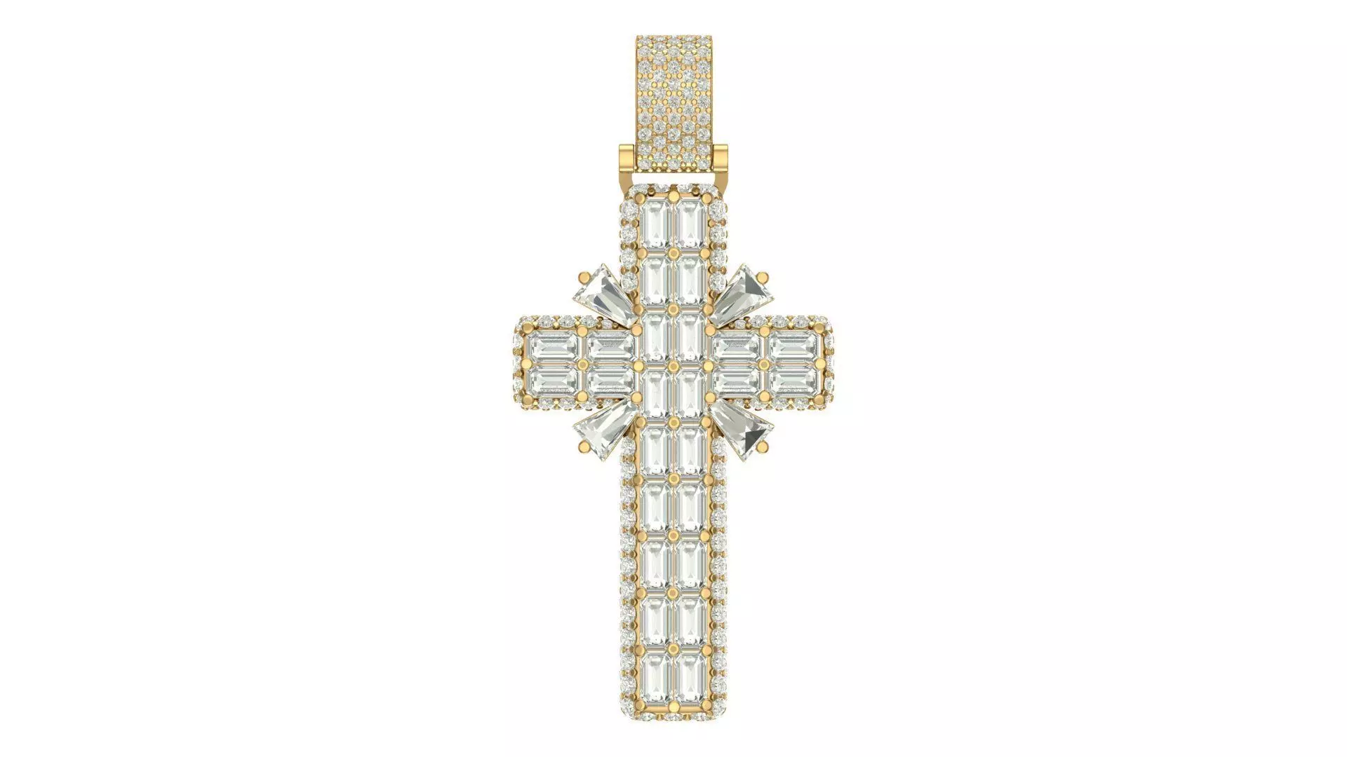 cross hiphop pendant 3D print model_0