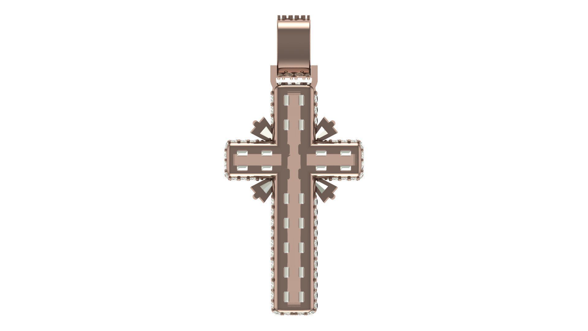 cross hiphop pendant 3D print model_13