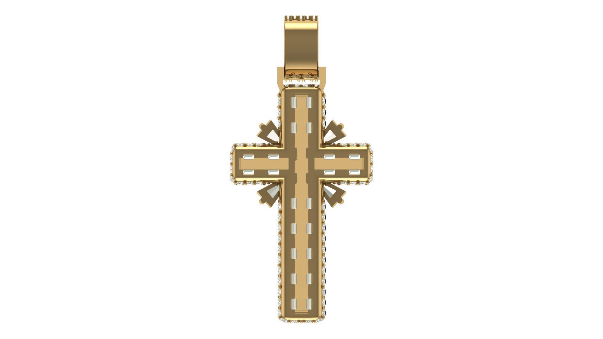 cross hiphop pendant 3D print model_12