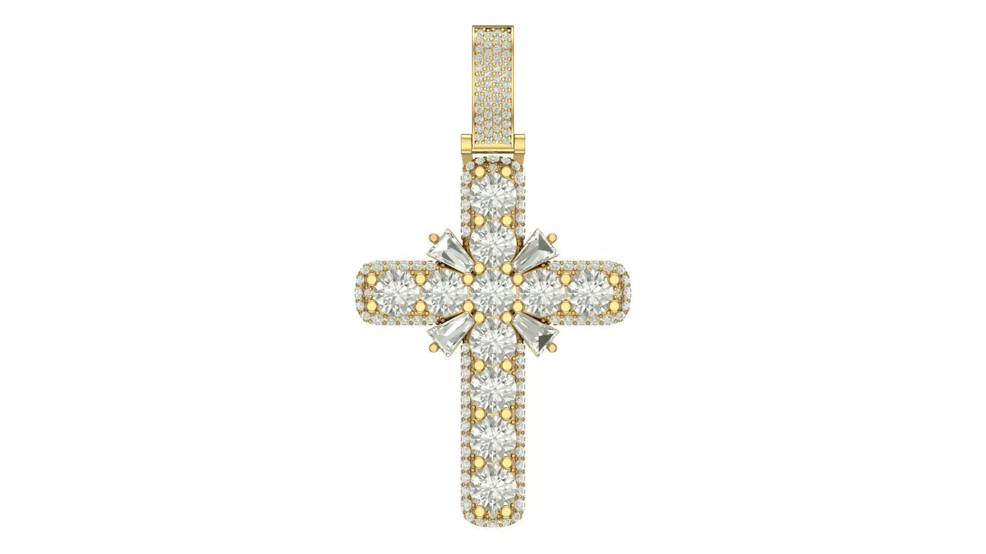 cross hiphop pendant 3D print model_0