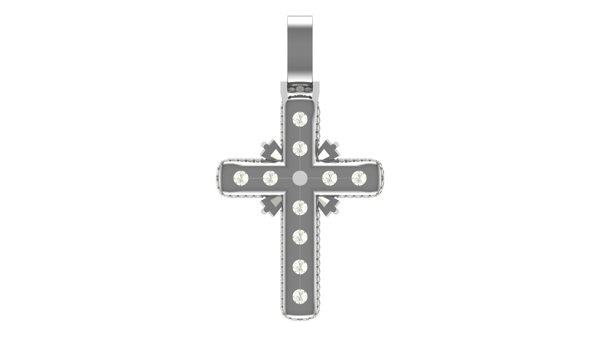 cross hiphop pendant 3D print model_14