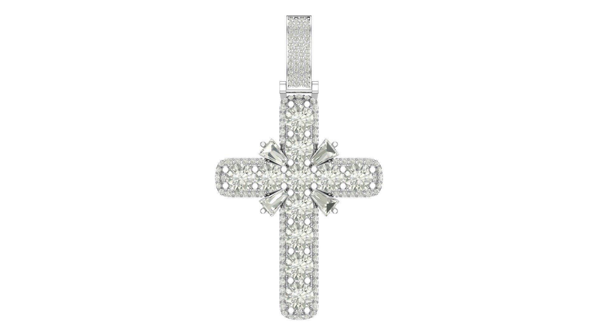 cross hiphop pendant 3D print model_2