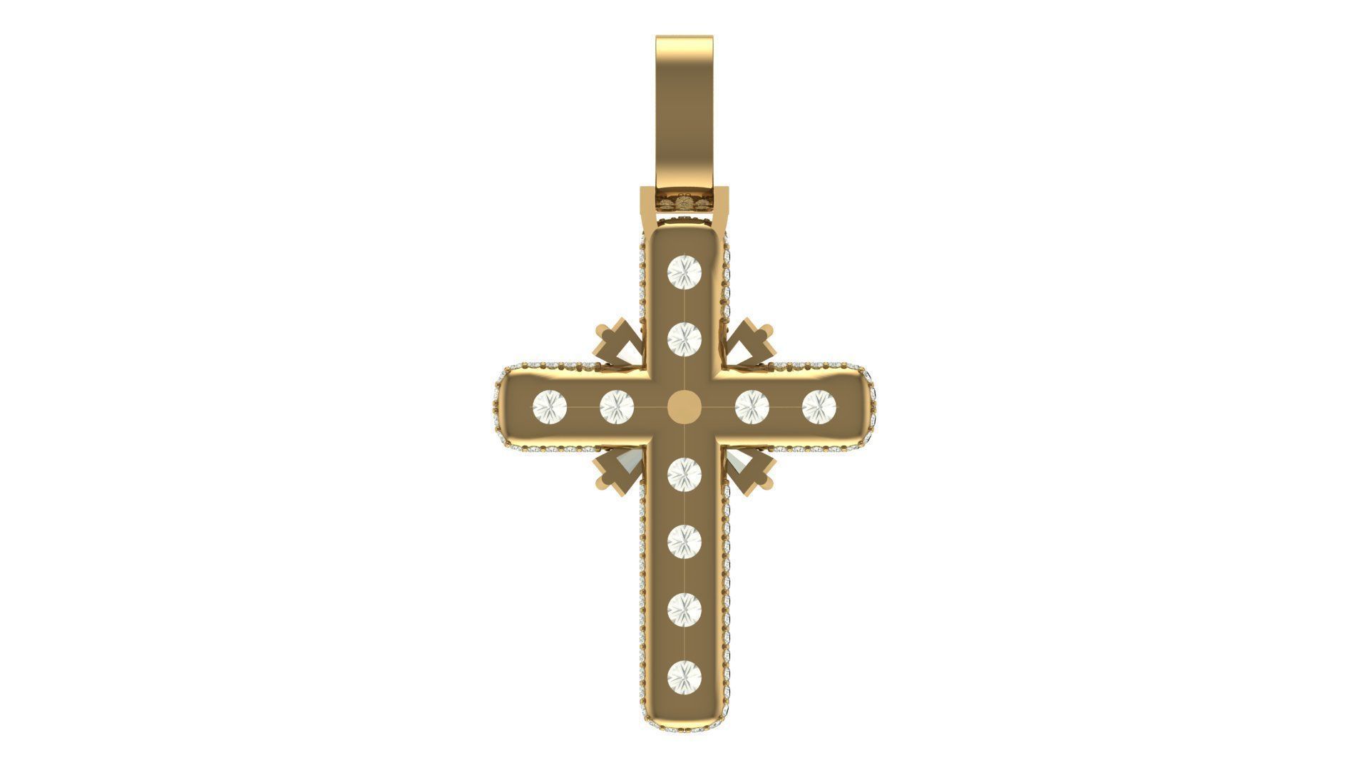 cross hiphop pendant 3D print model_12