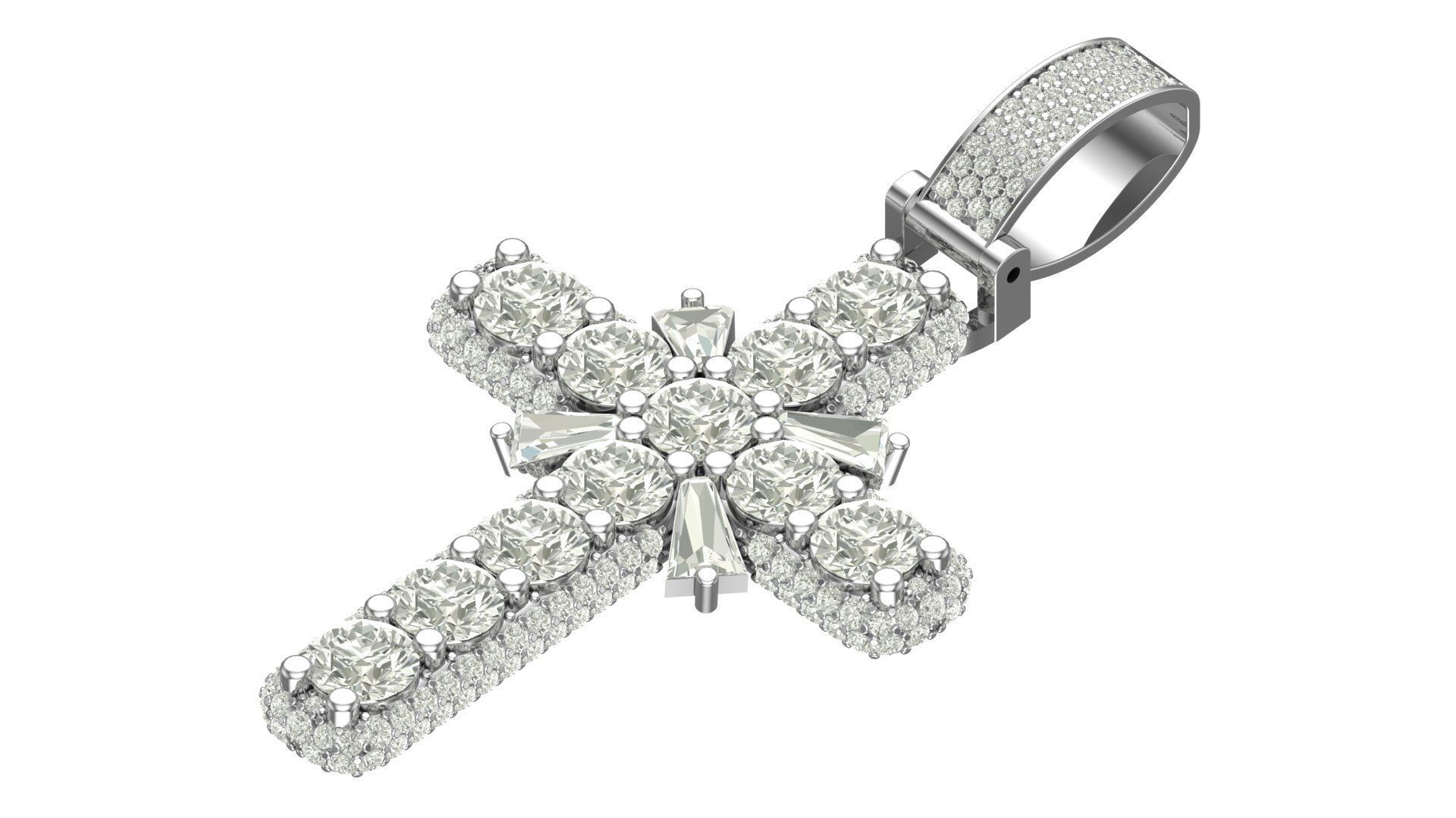 cross hiphop pendant 3D print model_5