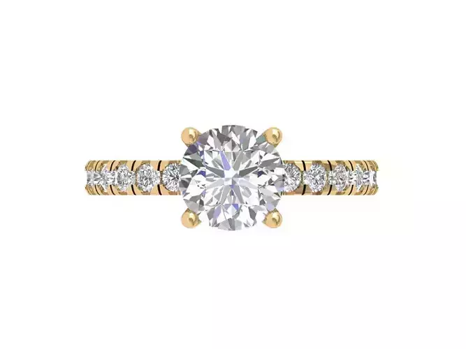 Solitaire Engagement Art Deco Ring