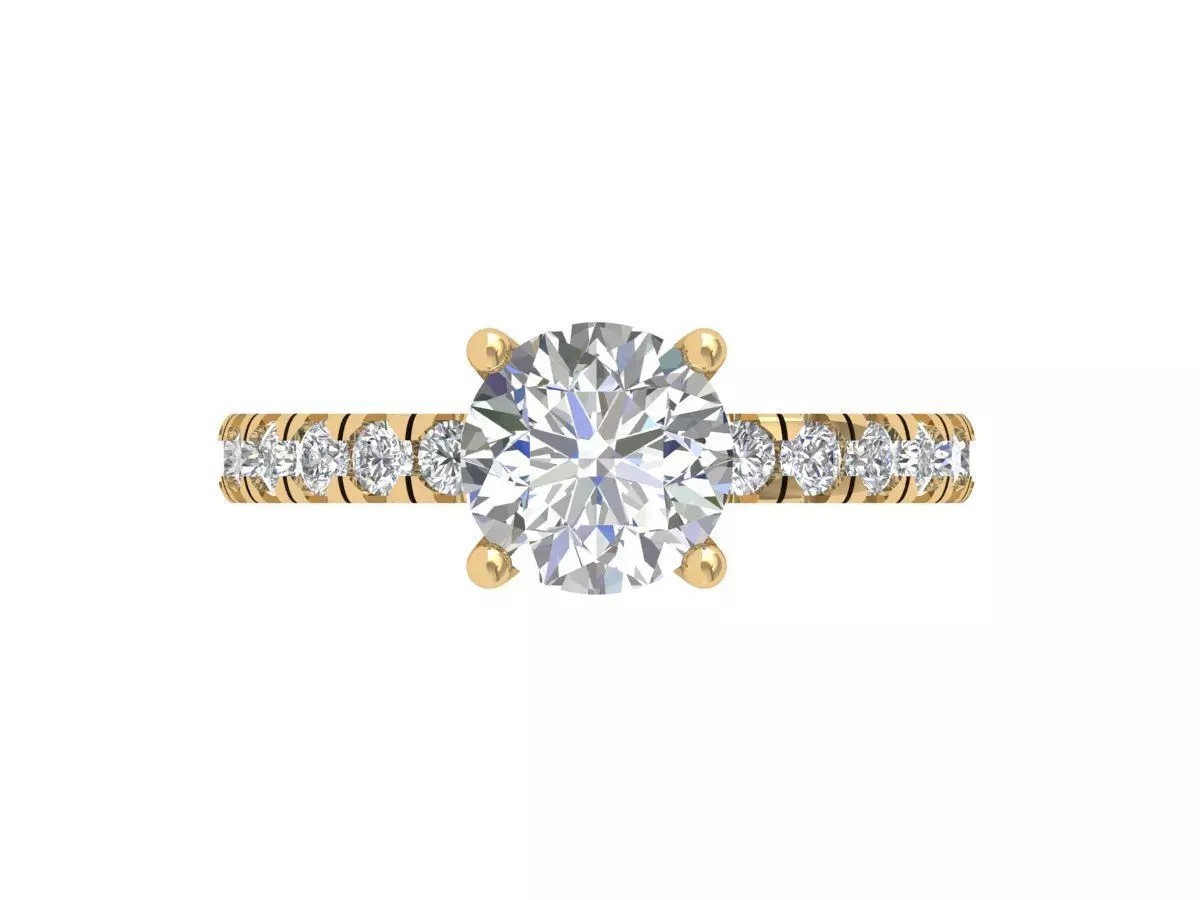 Solitaire Engagement Art Deco Ring 3D print model_0