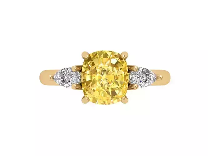 Cushion 3 Stone Bridal Ring