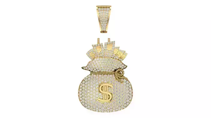 money bag hiphop pendant