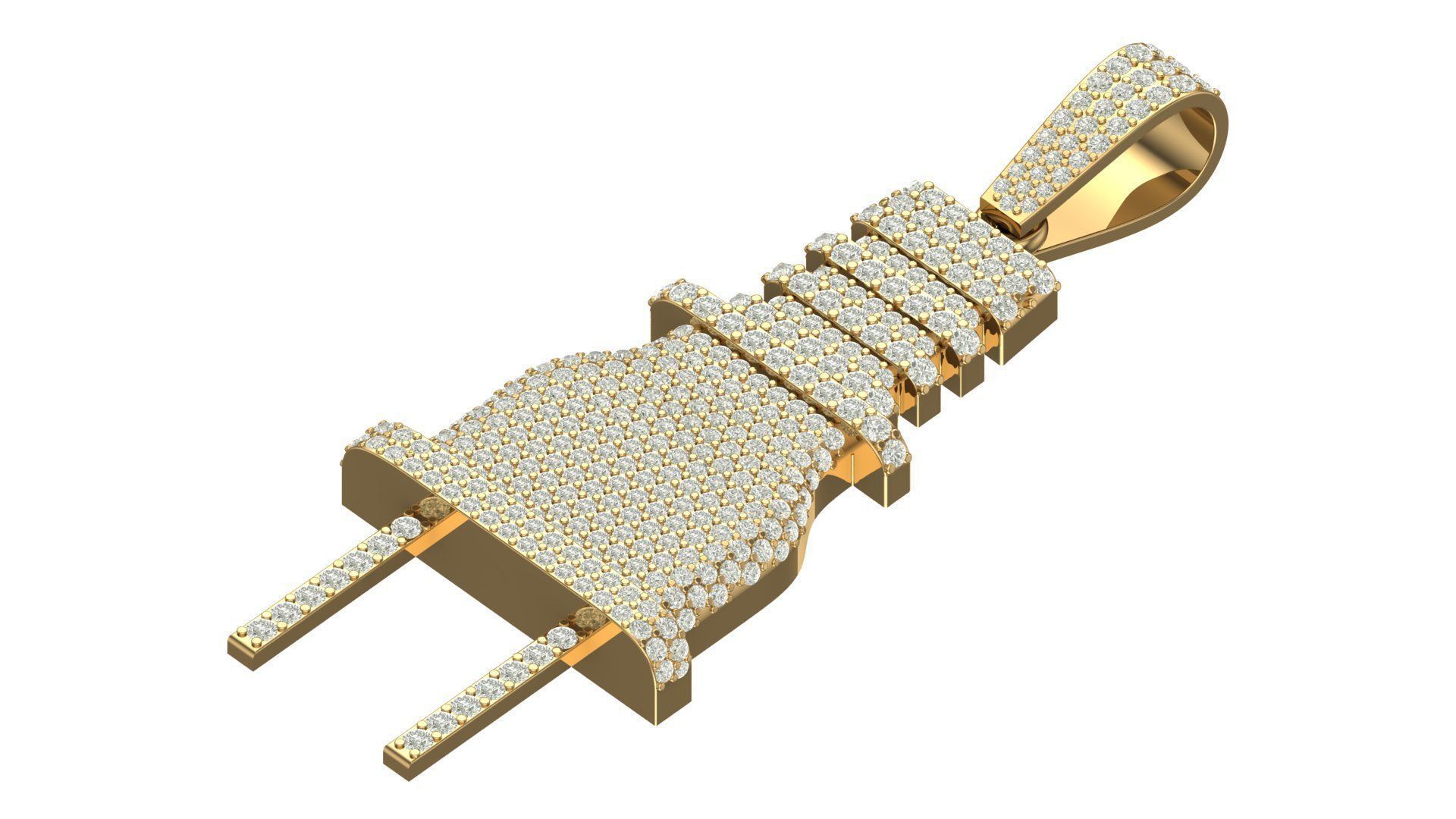 plug hiphop pendant 3D print model_3