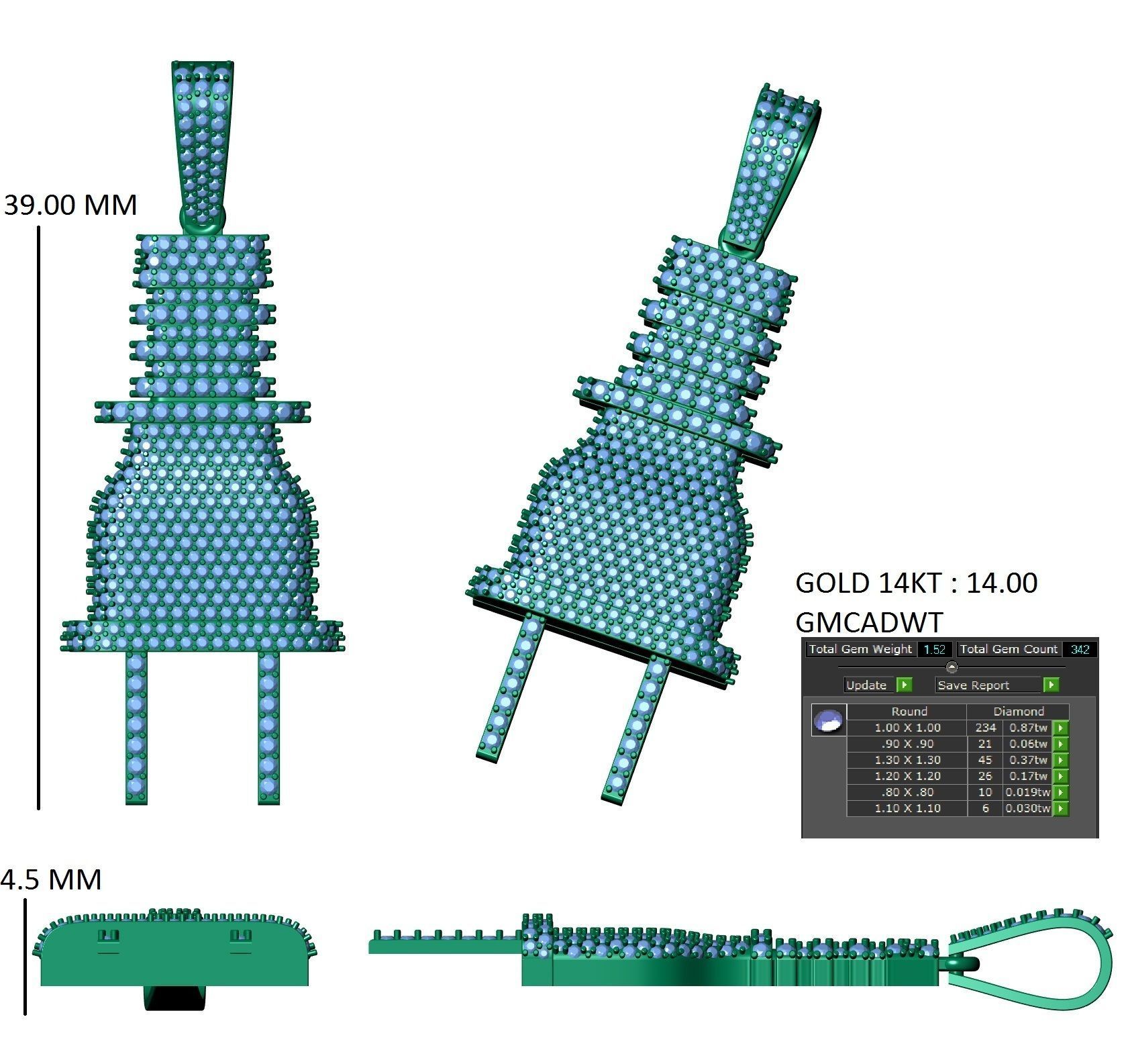 plug hiphop pendant 3D print model_16