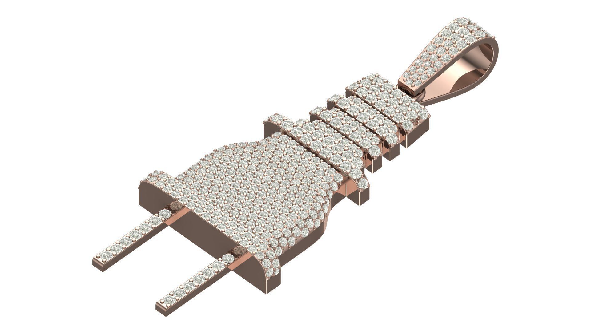 plug hiphop pendant 3D print model_4