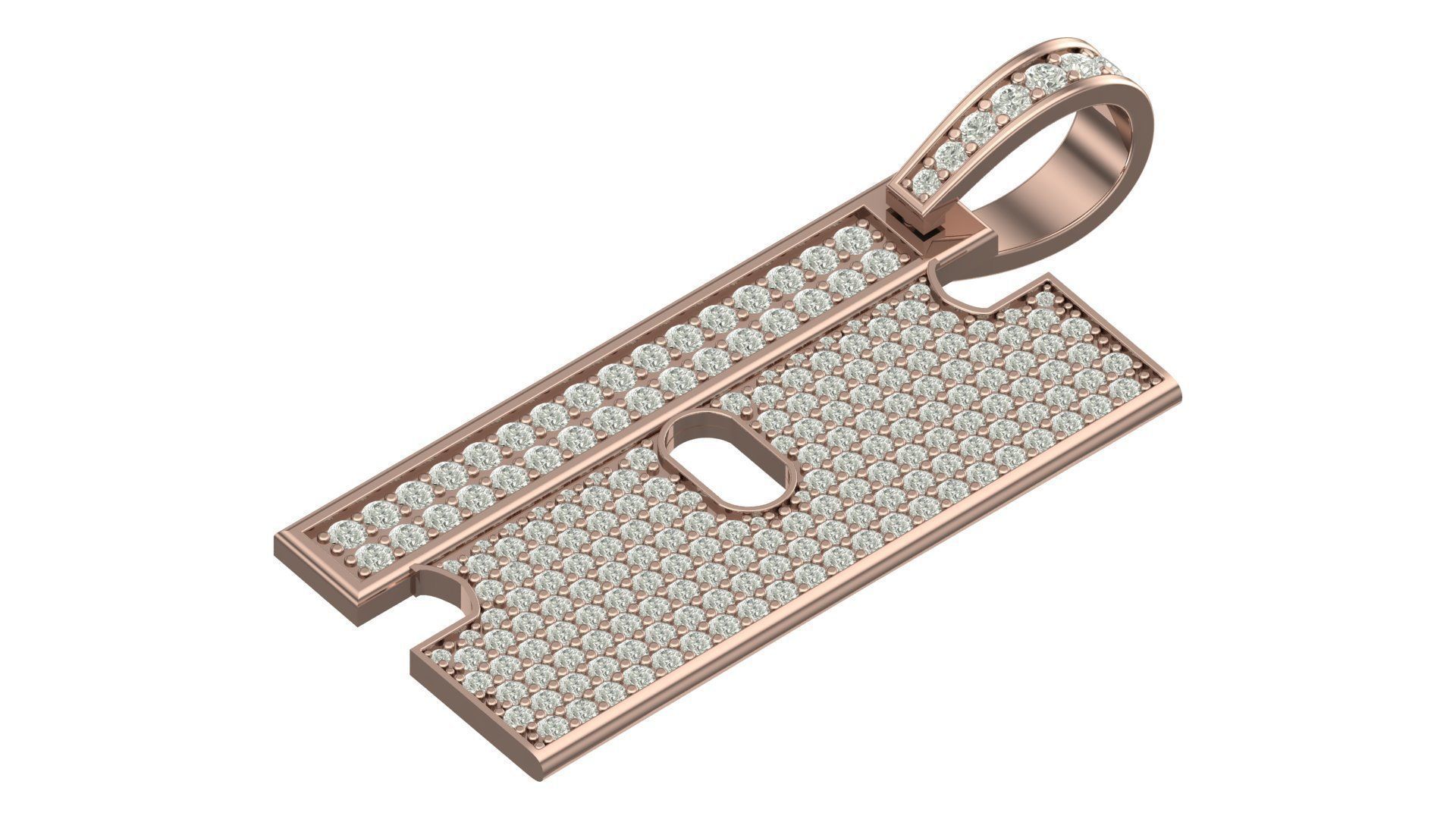 blade hiphop pendant 3D print model_4