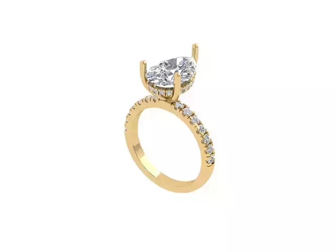 Pear SolitaireArt Deco Ring