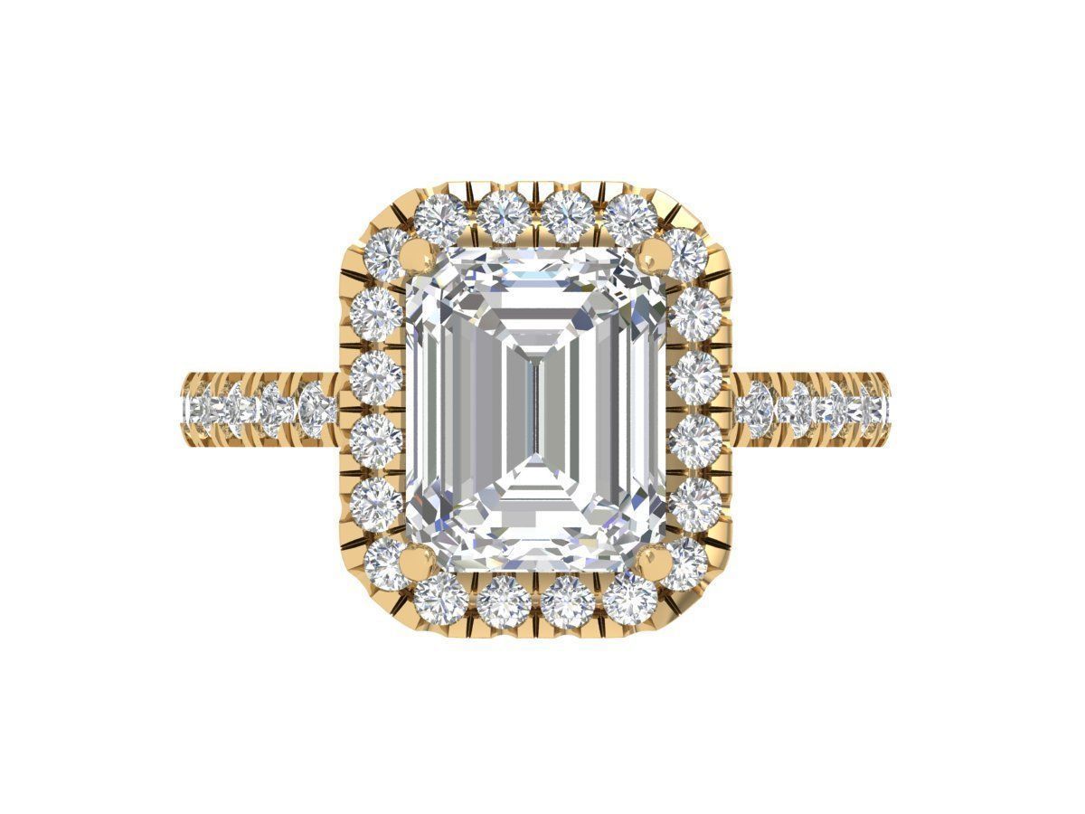 Emerald Art Deco Ring 3D print model_1