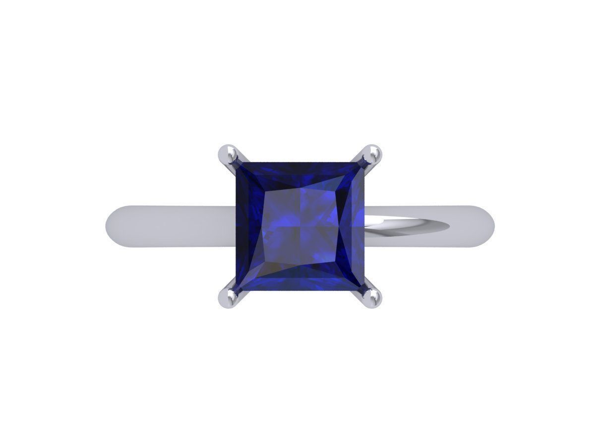 Princess Solitaire Ring 3D print model_5