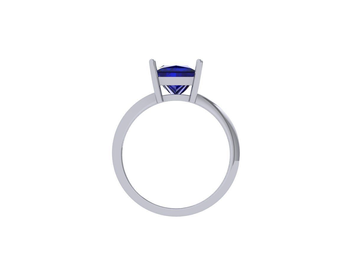 Princess Solitaire Ring 3D print model_4