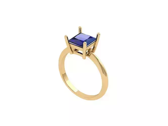Princess Solitaire Ring