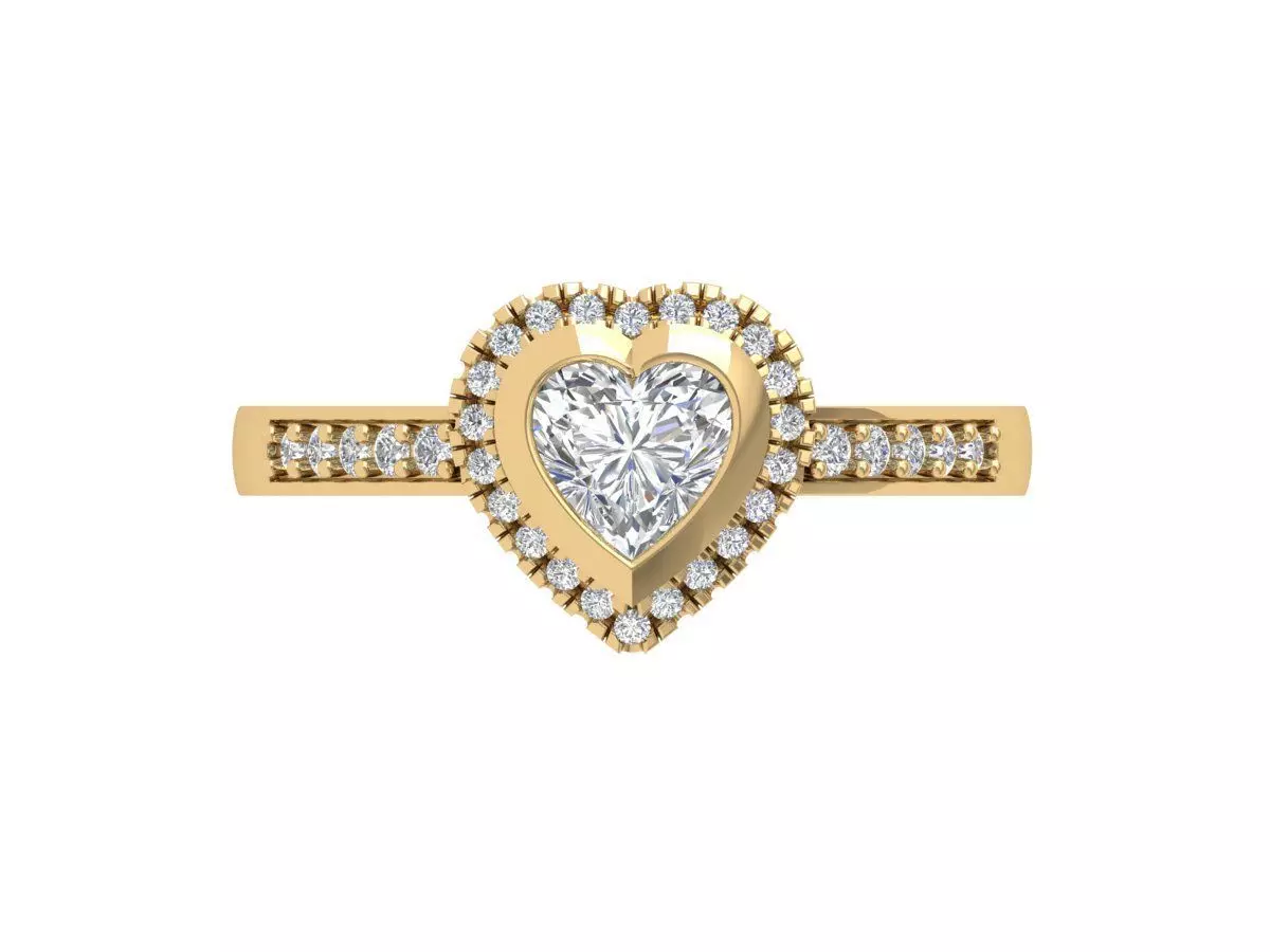 Heart Art Deco Ring 3D print model
