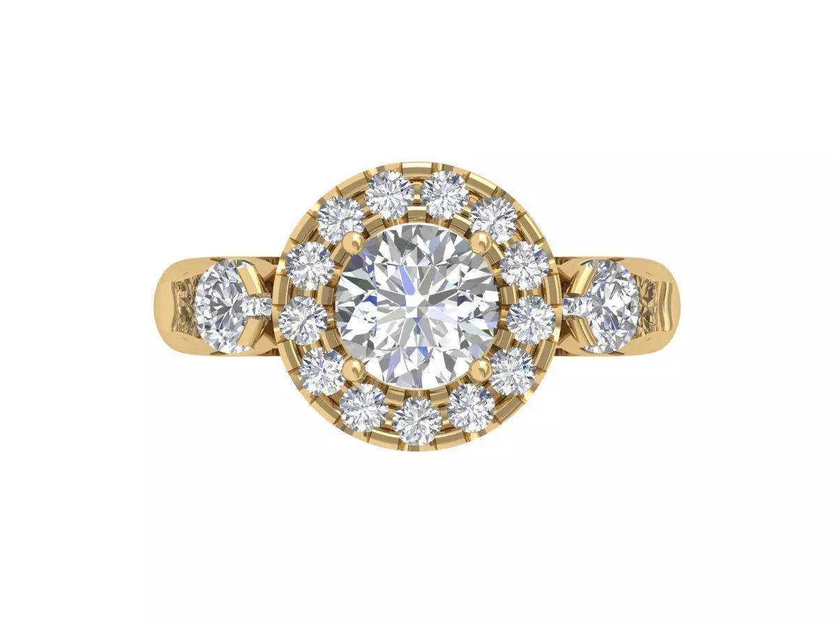 Solitaire Engagement Art Deco Ring 3D print model