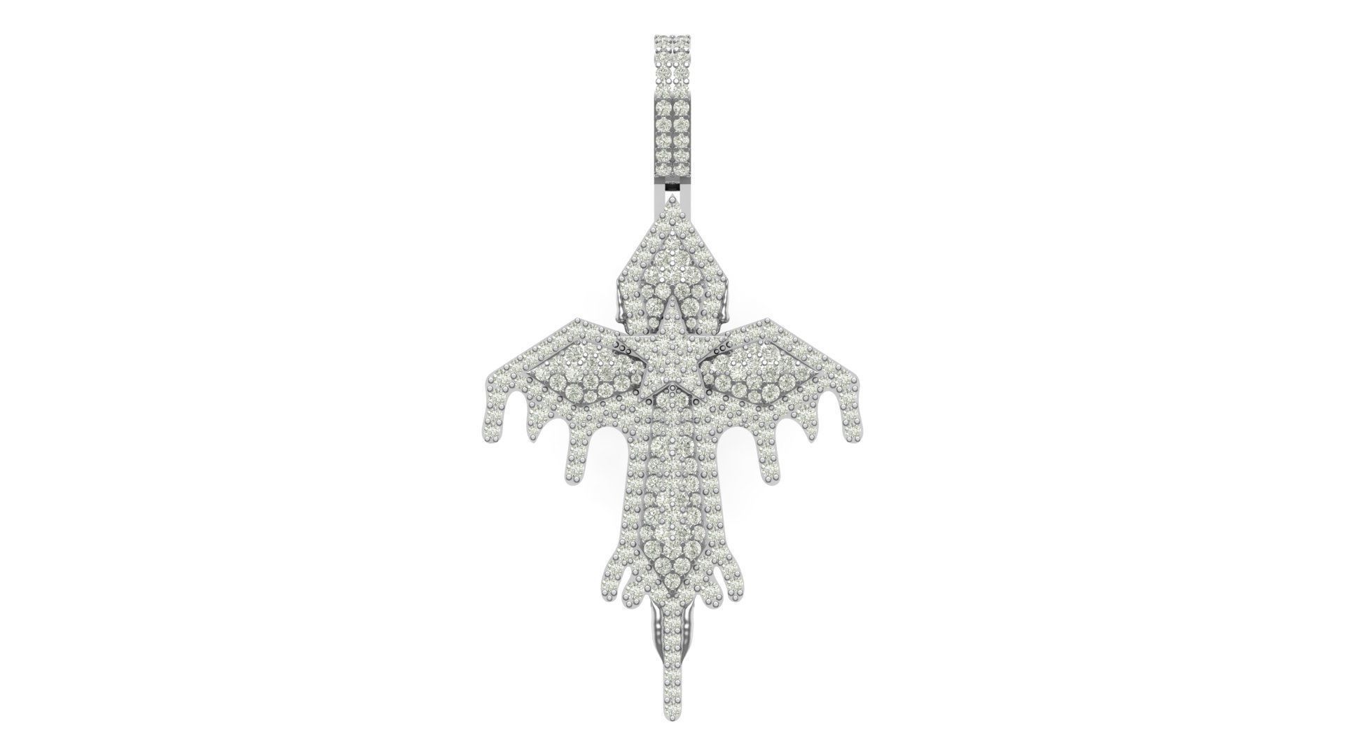 cross hiphop pendant 3D print model_1