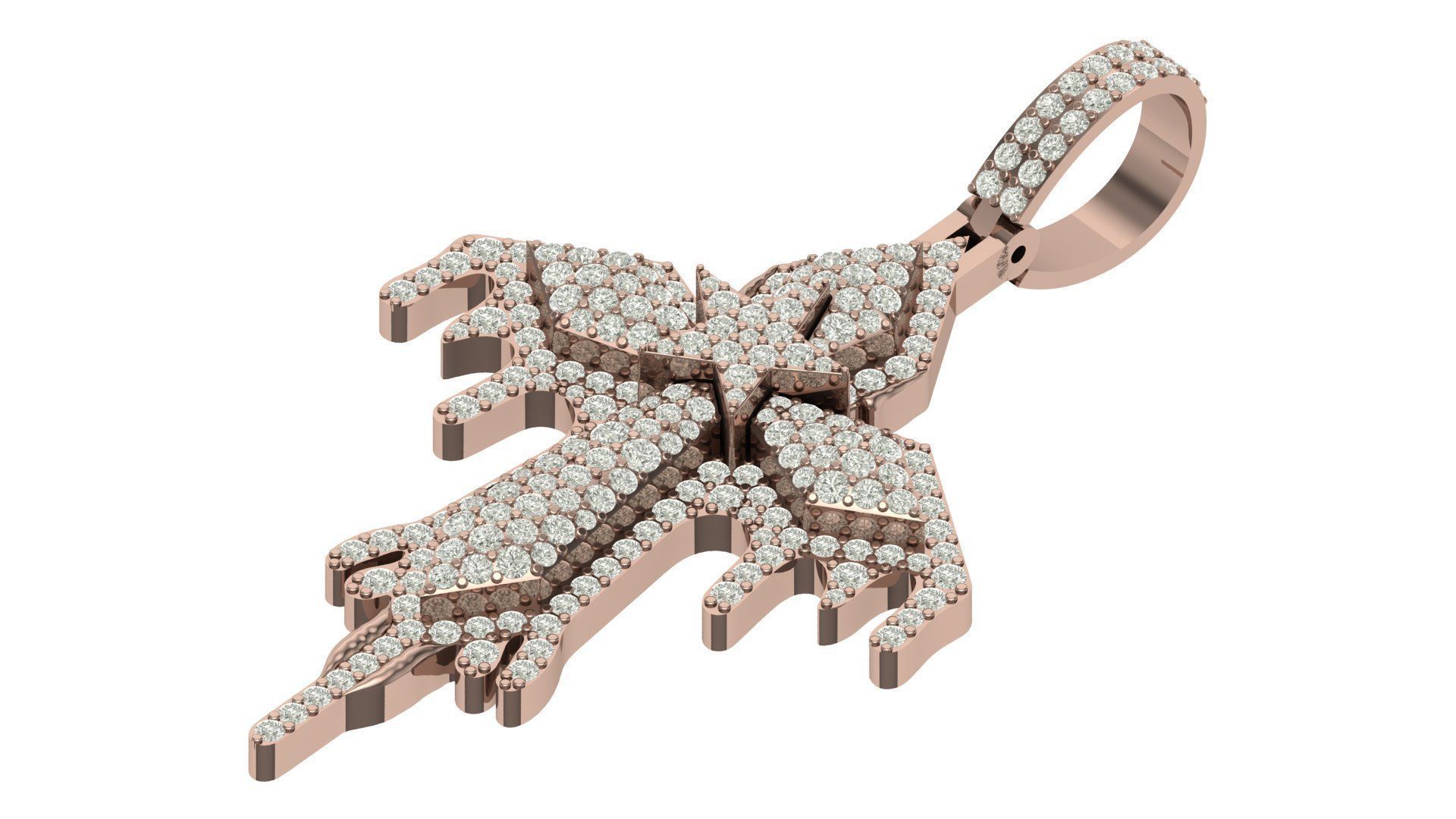 cross hiphop pendant 3D print model_5