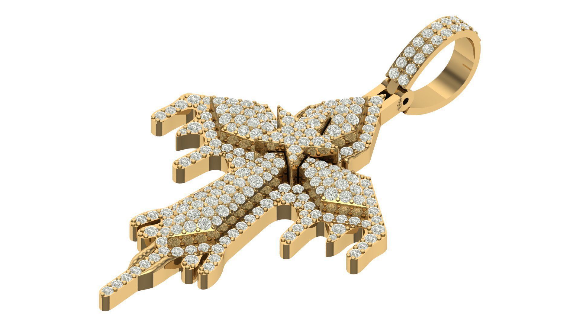 cross hiphop pendant 3D print model_3