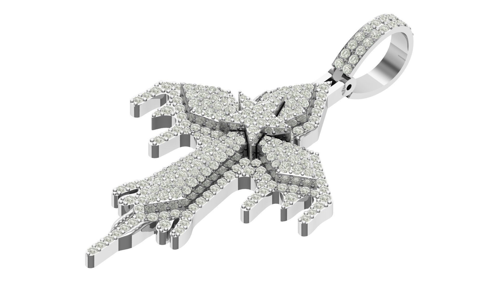 cross hiphop pendant 3D print model_4