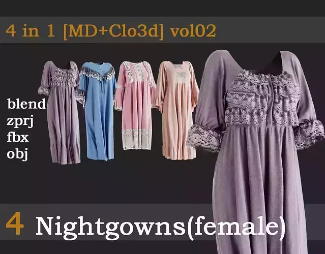 4 Nightgowns for women vol02