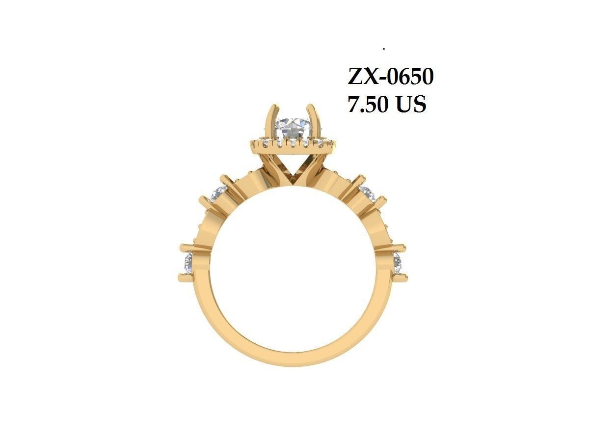 Solitaire Engagement Art Deco Ring 3D print model_2