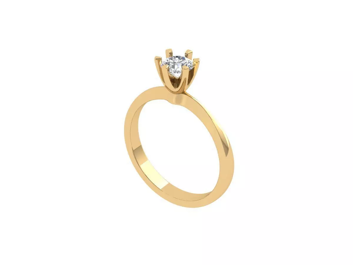 Solitaire Engagement Ring 3D print model_0