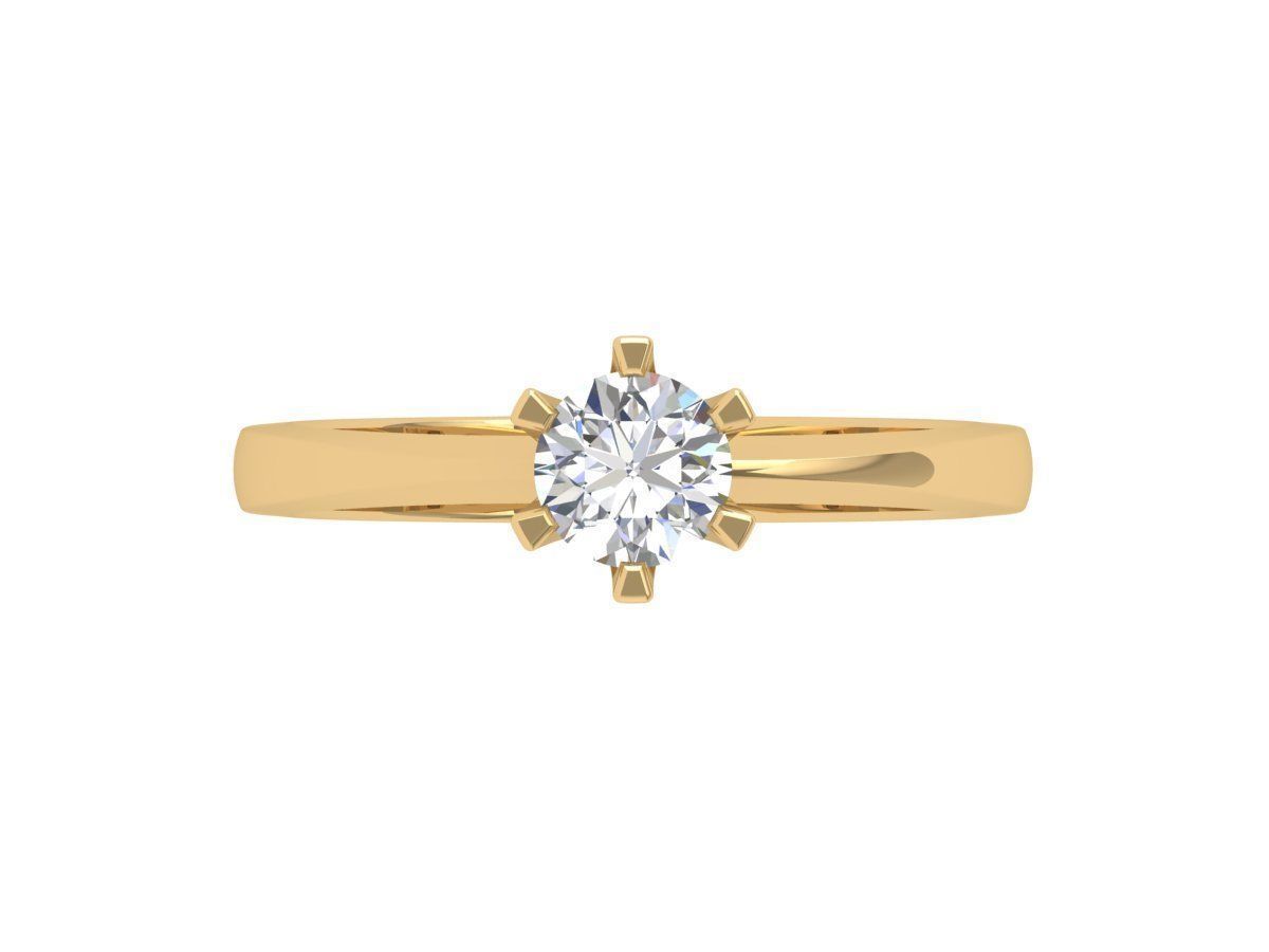 Solitaire Engagement Ring 3D print model_1
