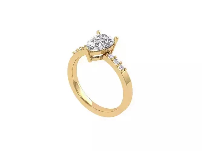 Pear Art Deco Ring