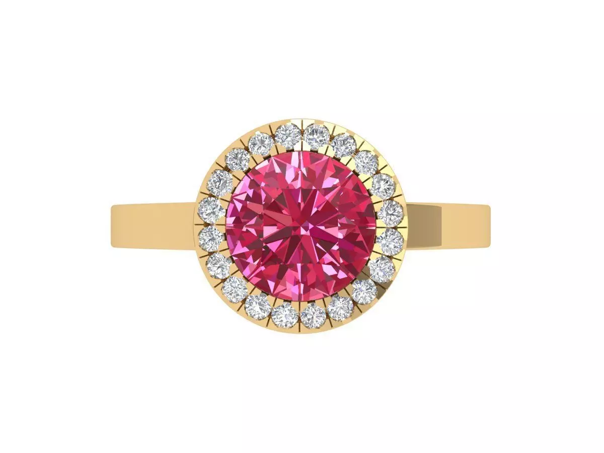 Solitaire Engagement Art Deco Ring 3D print model