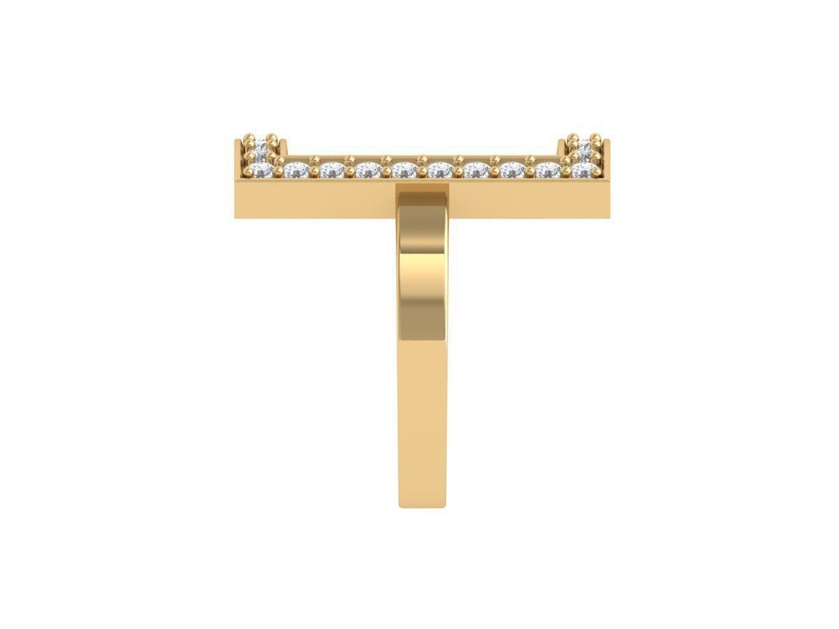 Solitaire Engagement Art Deco Ring 3D print model_2