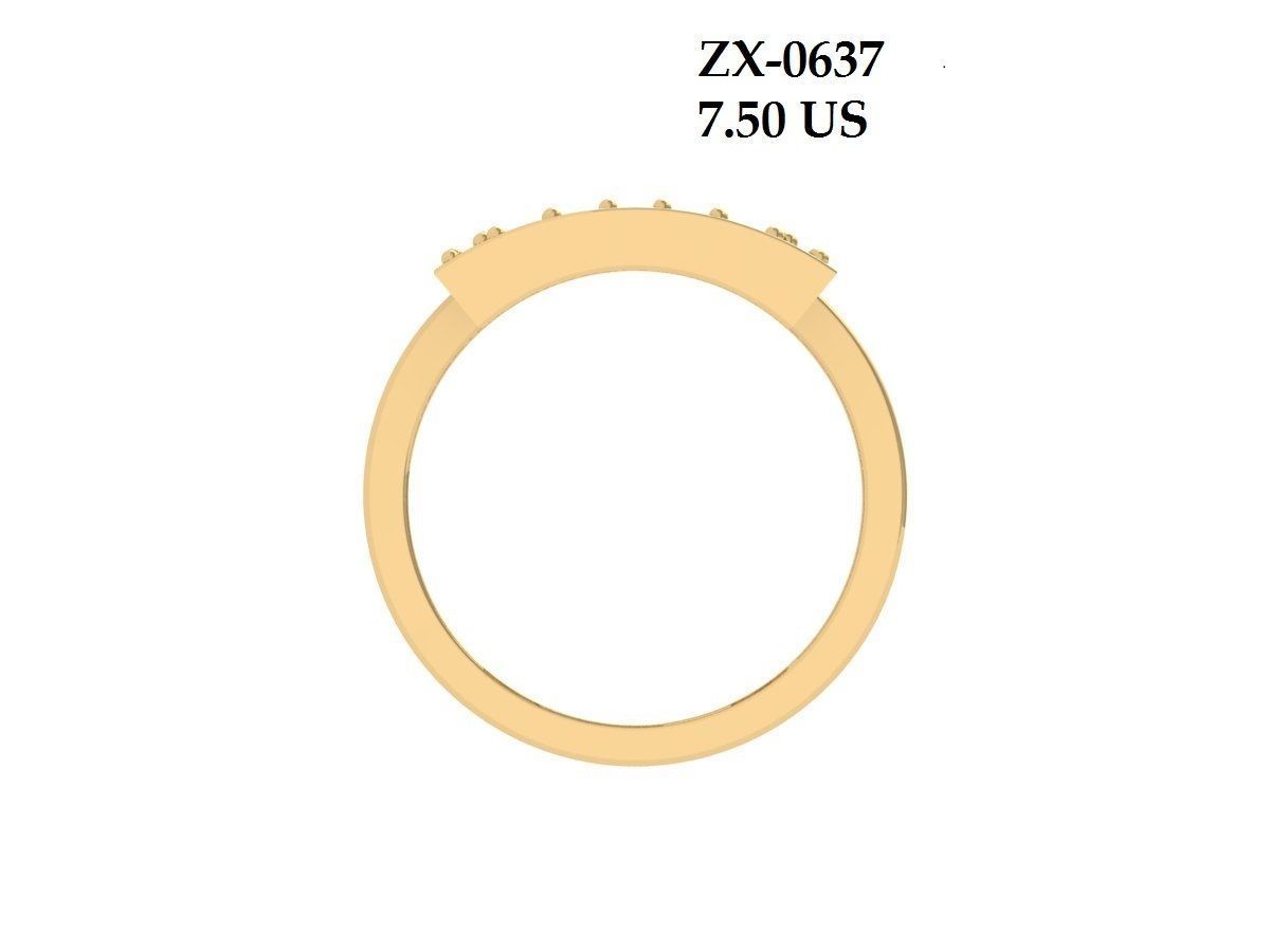 Solitaire Engagement Art Deco Ring 3D print model_3