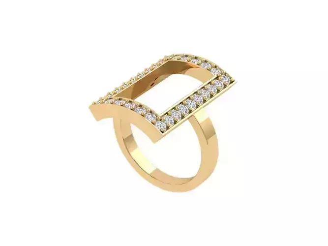 Solitaire Engagement Art Deco Ring