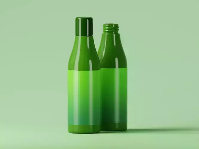 Green Juice Bottle 3D Model