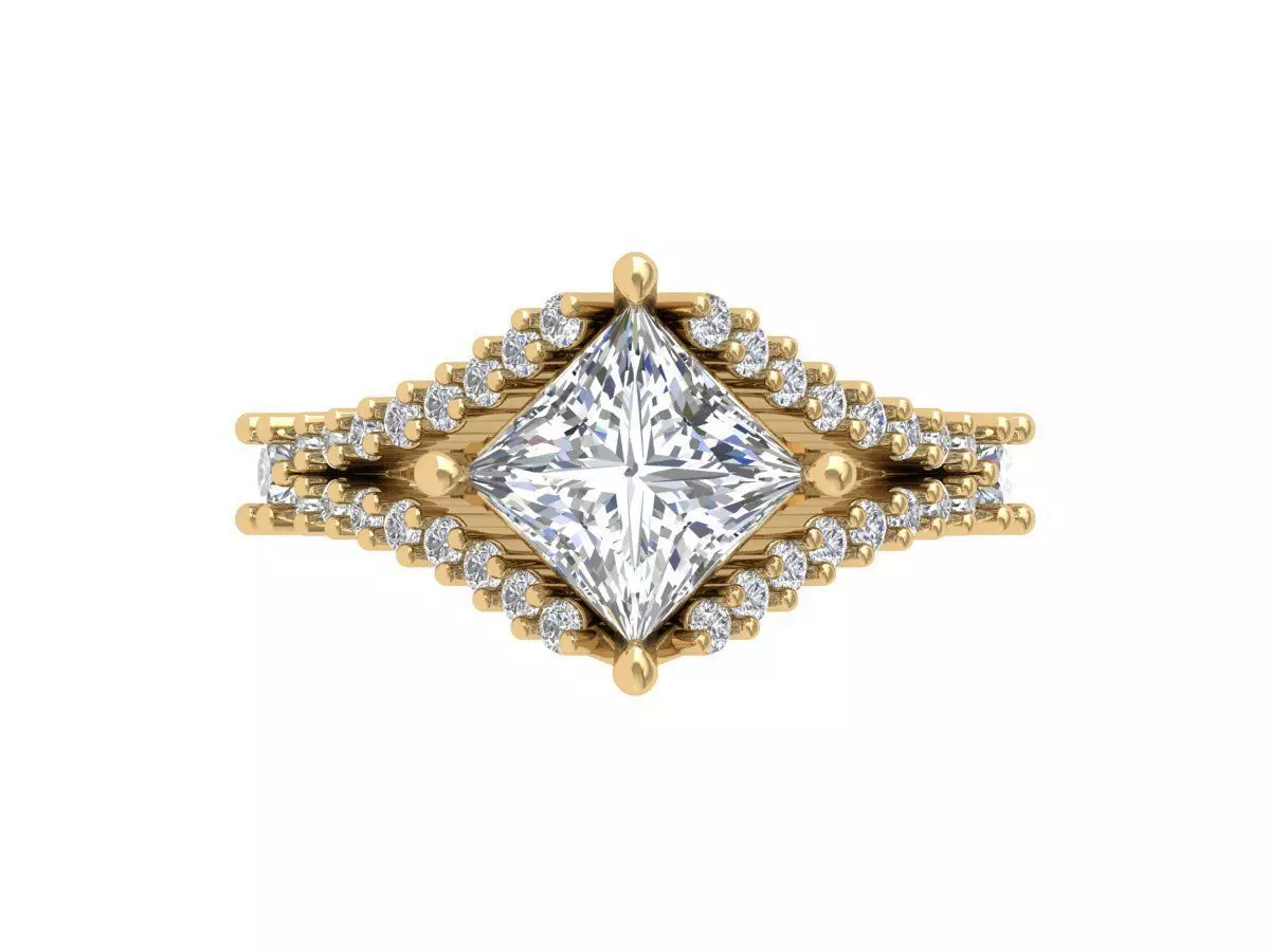 Princess Art Deco Ring 3D print model